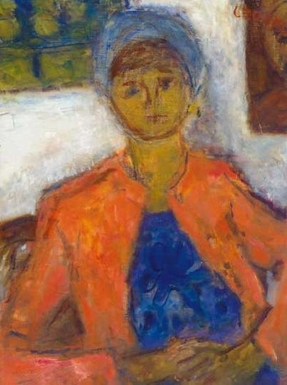 Czóbel Béla (1883-1976) Lány piros kabátban