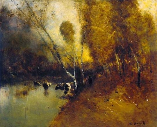 K. Spányi Béla (1852-1914) On the riverside