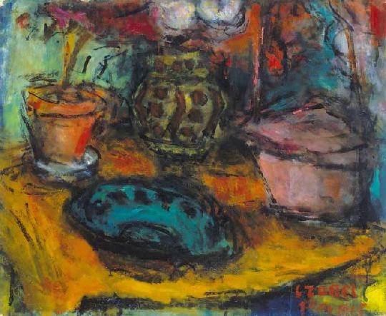 Czóbel Béla (1883-1976) Still life with dotted jug