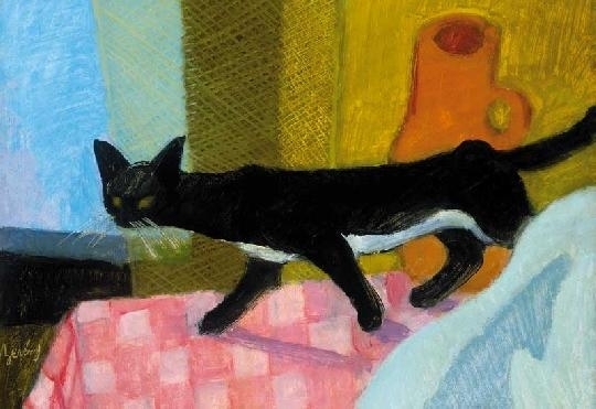 Berény Róbert (1887-1953) Still life with cat, 1929-1930