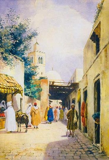 Koszkol Jenő (1868-1935) Street scene