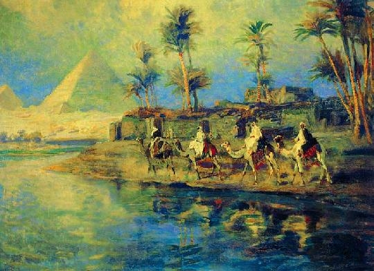 Cserna Károly (1867-1944) On camel back in Cairo