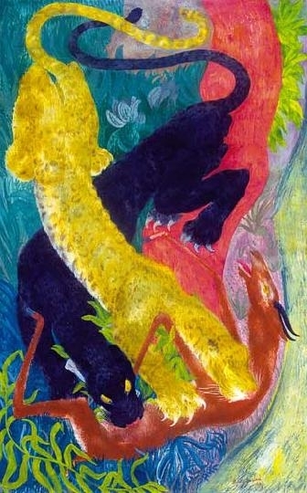 Paizs Goebel Jenő (1899-1944) Panther and leopard, 1933
