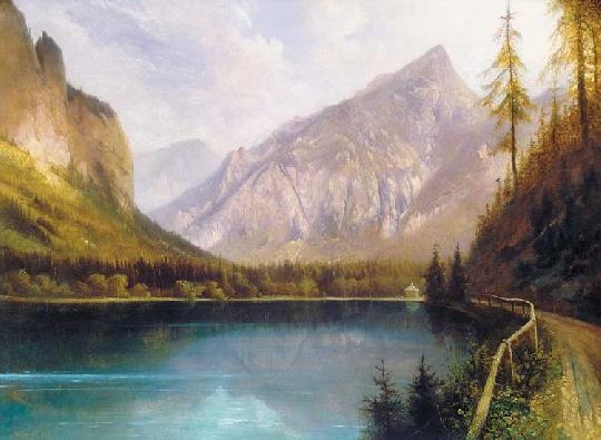 Telepy Károly (1828-1906) Tarn in the Alps, 1878