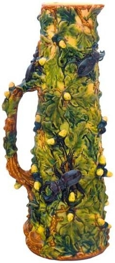 Zsolnay Historical ornamental jug with stag-beetles, Zsolnay, around 1893