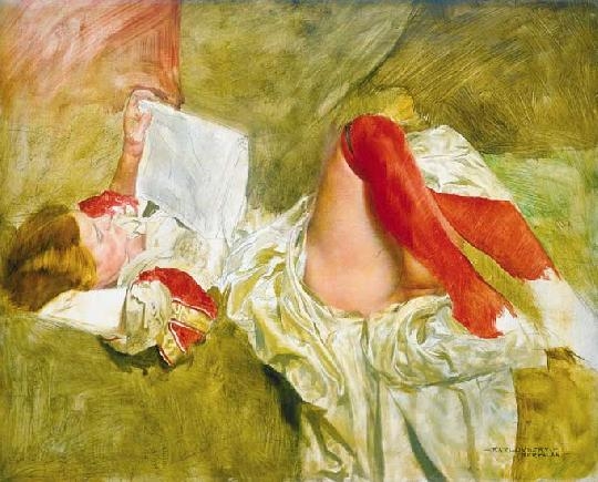 Karlovszky Bertalan (1858-1938) Piros harisnya