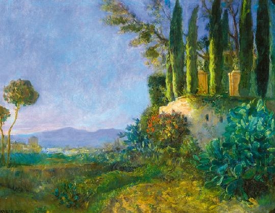 Knopp Imre (1867-1945) Granada by evening light