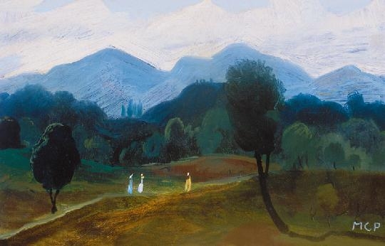 Molnár C. Pál (1894-1981) Italian landscape with figures