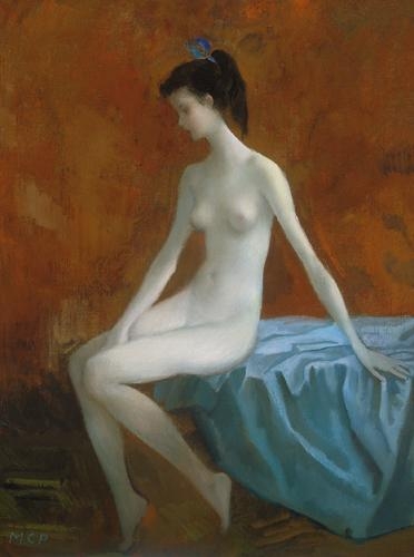 Molnár C. Pál (1894-1981) Nude with blue veil