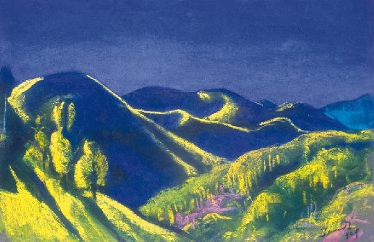 Jándi Dávid (1893-1944) Landscape at sunset, 1929