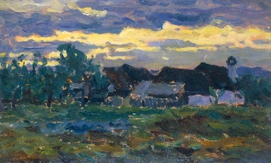 Perlmutter Izsák (1866-1932) The outskirts of the village