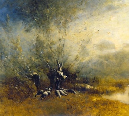 K. Spányi Béla (1852-1914) By the brook