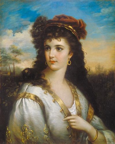 L Allemand Friedrich (1812-1866) Portrait of a noble lady