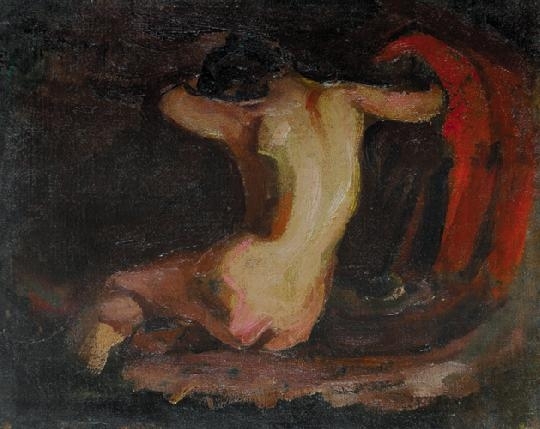 Tornyai János (1869-1936) Sitting nude