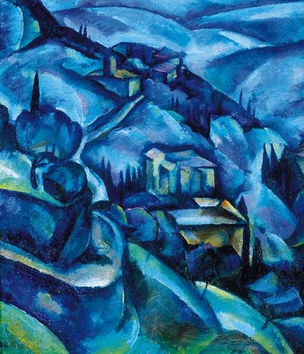 Molnár Farkas Ferenc (1897-1945) Cubist landscape