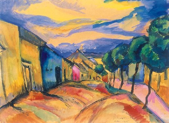 Perlrott-Csaba Vilmos (1880-1955) Street scene, 1921