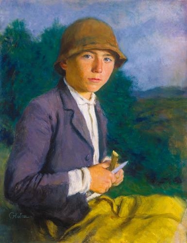 Glatz Oszkár (1872-1958) Portrait of a boy