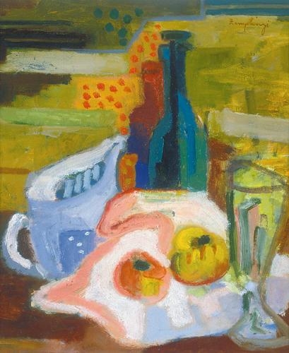 Zemplényi Magda (1899-1965) Still life with glass