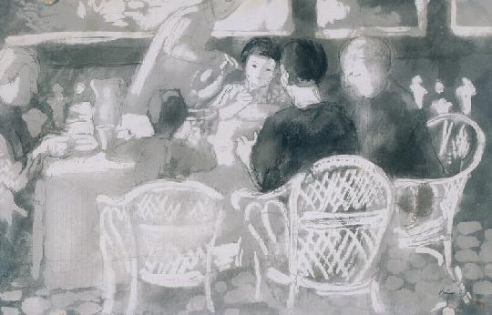 Szőnyi István (1894-1960) Family having breakfast