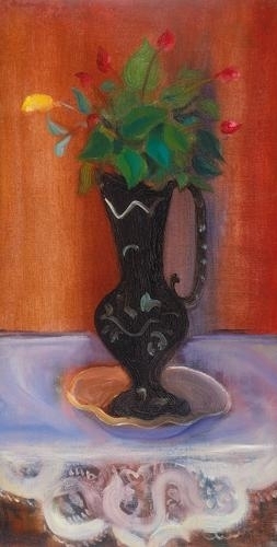 Márffy Ödön (1878-1959) Buds in a black vase, around 1930