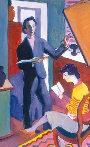 Vörös Géza (1897-1957) In the atelier