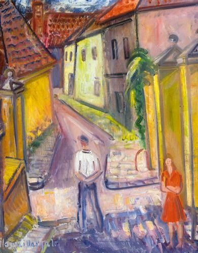 Ilosvai Varga István (1895-1978) Street scene in Szentendre