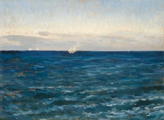 Szinyei Merse Pál (1845-1920) Capri (Sea panorama with sailing boats), 1902