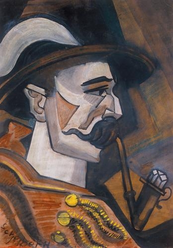 Scheiber Hugó (1873-1950) Pipe-smoking man