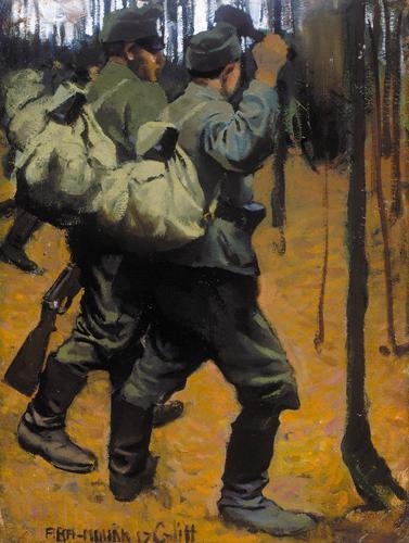 Aba-Novák Vilmos (1894-1941) Soldiers in the forest, 1917