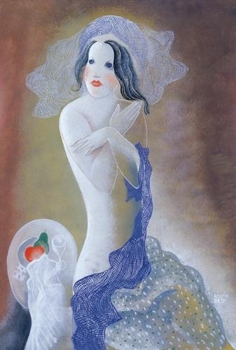 Kádár Béla (1877-1956) Nude with blue veil