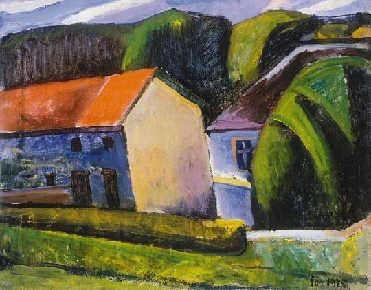 Pór Bertalan (1880-1964) Falusi házak, 1925