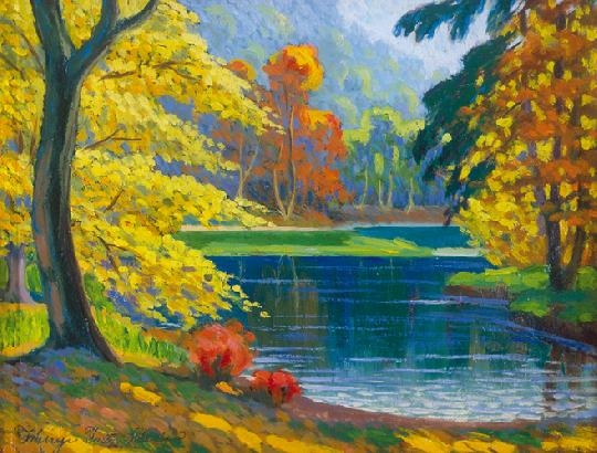 Irányi Iritz Sándor (1890-1975) Riverside in autumn