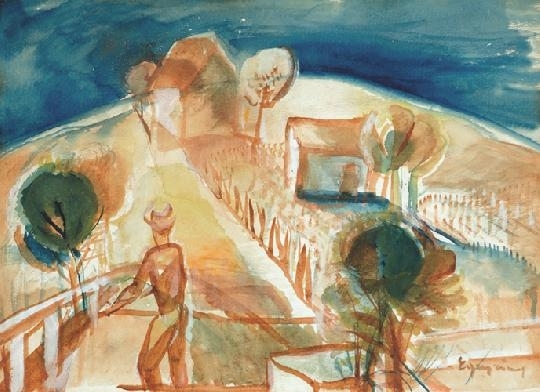 Egry József (1883-1951) Landscape at Lake Balaton