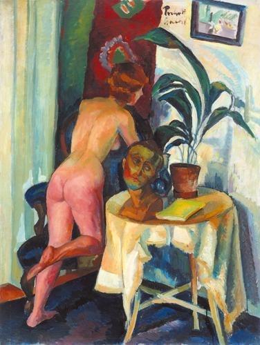 Perlrott-Csaba Vilmos (1880-1955) Still life with nude and with Perlrott-statuette, around 1911