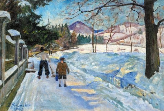 Ziffer Sándor (1880-1962) After skiing, 1943