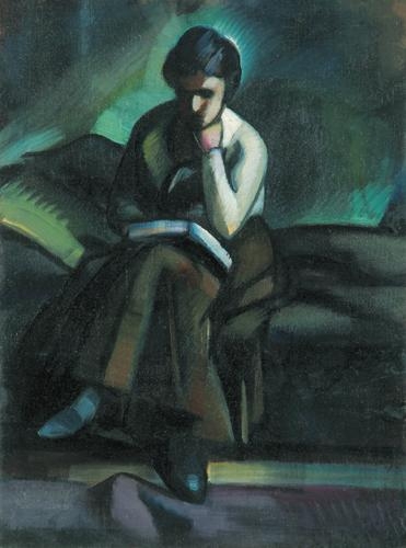 Kmetty János (1889-1975) Woman reading, 1910-12