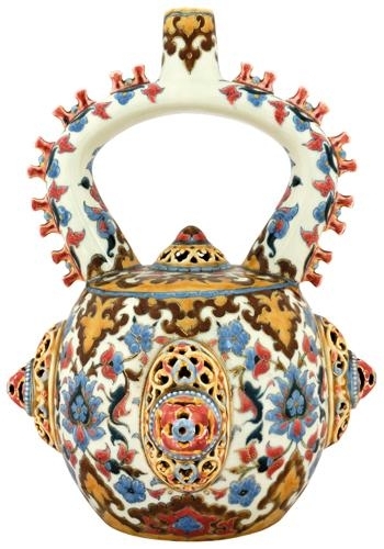 Zsolnay Historical ornamental jug, Zsolnay, 1880s