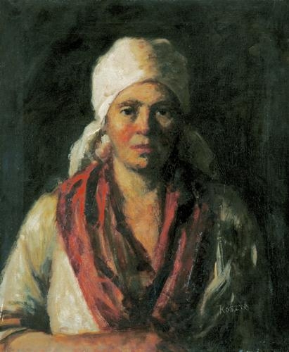 Koszta József (1861-1949) Maid with headscarf