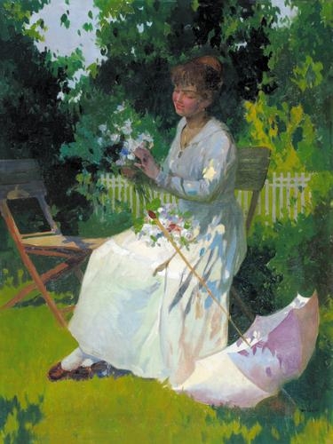 Jámbor Lajos (1884-?) Lady with umbrella