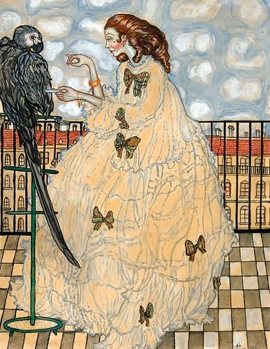 Batthyány Gyula (1887-1959) Nő papagájjal, 1914