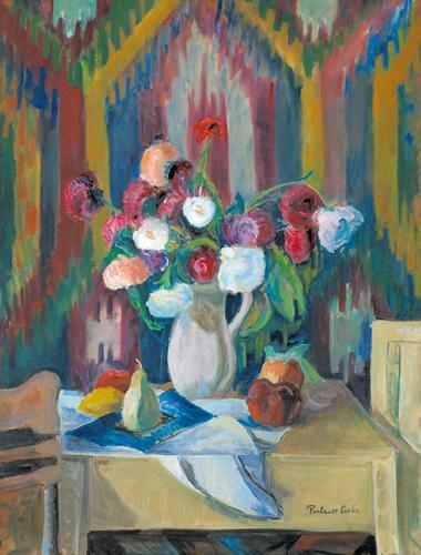Perlrott-Csaba Vilmos (1880-1955) Still life with flowers with fruits