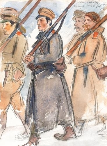 Vaszary János (1867-1939) Bulgarian soldiers, 1916