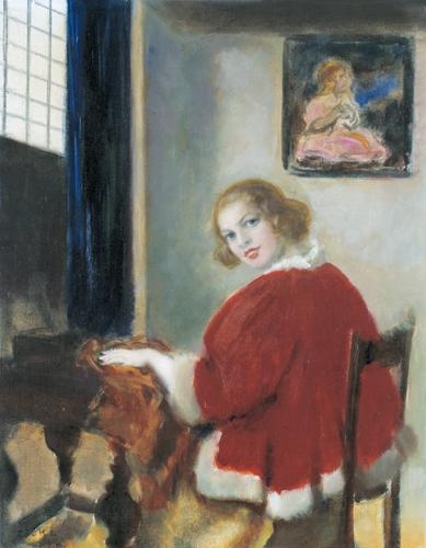 Csók István (1865-1961) Lady wearing a cloak of ermine