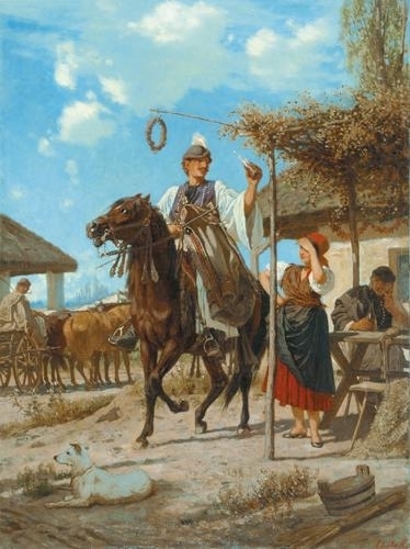 Lotz Károly (1833-1904) Udvarlás, 1860 körül