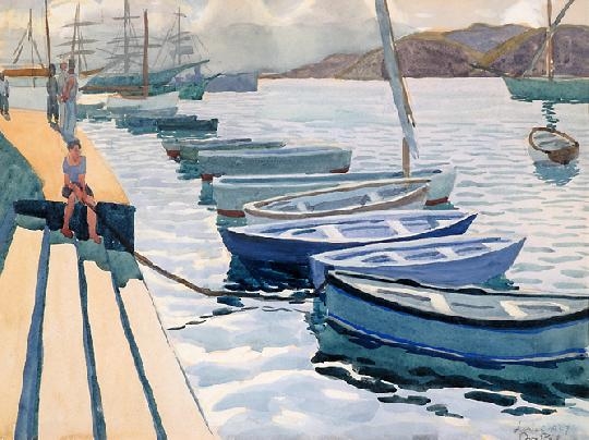 Bor Pál (1889-1982) Harbour, 1927