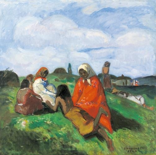 Iványi Grünwald Béla (1867-1940) Resting in the meadow, around 1905