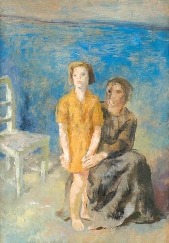 Szőnyi István (1894-1960) Anya a kislányával, 1944