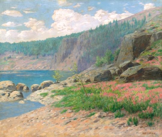 Katona Nándor (1864-1932) Tátra-mountain landscape