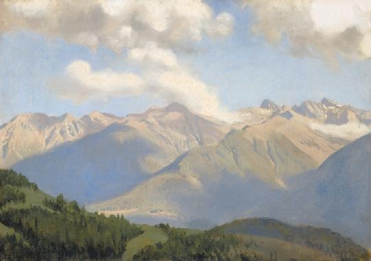 Telepy Károly (1828-1906) Snow-covered mountains