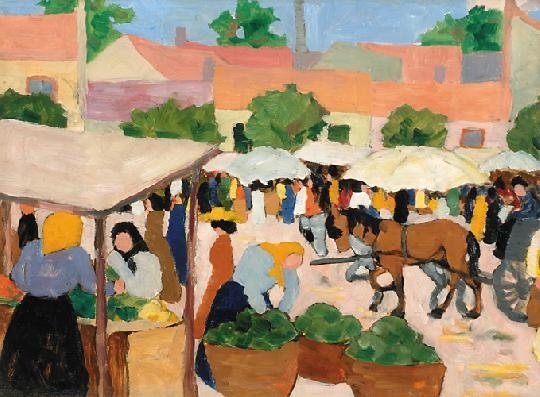 Kádár Béla (1877-1956) Market-place, around 1910